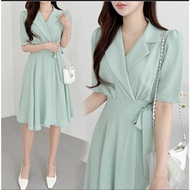 HIJAU Basic Dress Sage Green Green Sage Green Sage Party Dress Christmas Party Keknian Latest Model 