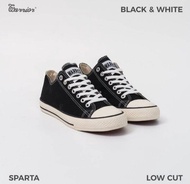 PROMO SEPATU WARRIOR SEKOLAH HITAM PUTIH PENDEK / SEPATU WARRIOR SPARTA LC BLACK WHITE / SEPATU CASU