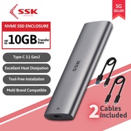 SSK M.2 NVME SSD Enclosure USB C 3.1/3.2 Gen 2, External SSD enclosure, Portable SSD enclosure, SSD 