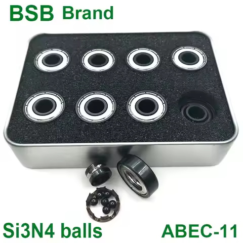 16pc BSB Swiss Bearing Si3N4 Black Ceramic 6 Ball Skates Skateboard Bearing 608z Longboard Bearing S