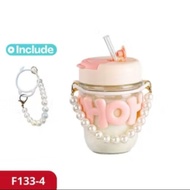 HOHO Tumbler Glass Cup Plus Chain