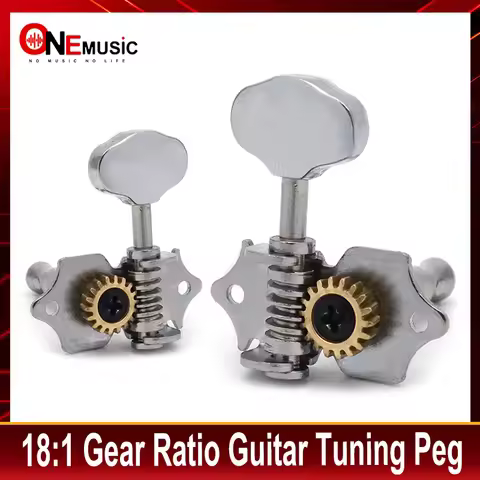 18:1 Open Gear UK Guitar Locking String Tuners Tuning Pegs Machine Head Middle Hole for Classical Gu