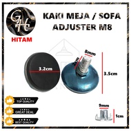 Stabil Adjuster Kaki Adjuster Meja Kursi Nylon Putih Hitam Adjuster M8 pelindung Kaki kursi presisi