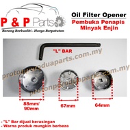 Oil Filter Opener / Pembuka Penapis Minyak Hitam - Cap Type - Batang L Bar - Proton Perodua