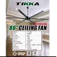 80" inch Industrial Ceiling Fan Tikka 6 Blade (Black)