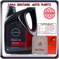 Combo! Nissan Semi Synthetic 10W40 Engine Oil 4 Liter + Oil Filter *Original* ( Minyak Enjin )