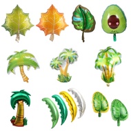 Plant Themed Foil Balloon Coconut Tree Avocado Maple Leaf Monstera Summer Safari Party QQ Balloon 叶子