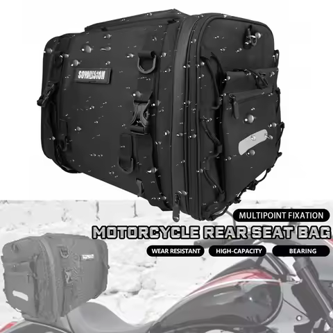 Motorcycle Bag 40L -60L Waterproof PVC Tail Saddle Bag Durable Dry Luggage Outdoor Bag Motorbike Rea