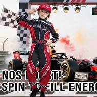 F1 Car Racing Costume for Kids Boys Sports Attire Cosplay Sportswear Intrams for Children Teens