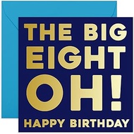 Central 23-80th Birthday Card - 'The Big 80' - Eightieth Birthday Card for Men - For Him - Fun Birth