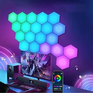 APP Control Aurora Smart LED Hexagonal Light Phone Bluetooth Honeycomb Module Light Creative RGB Home Decor Quantum Night Lamp