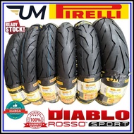 PIRELLI DIABLO ROSSO SPORT TYRE 2024 TUBELESS 70/90-17TL 80/90 90/80 110/70 120/70 140/70 TAYAR TIRE