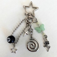 Spiral 8 ball keychain