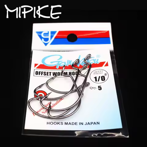 Gamakatsu Fishing Hook Carbon Steel Wide Crank Offset Fishhook For Soft Lure Bass Barbed Carp Fishin