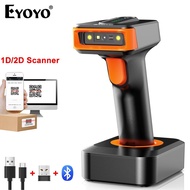 Eyoyo 2D QR Code Wireless Bluetooth Barcode Scanner with Base Stand, 3 in 1 Bluetooth & USB Wired & 