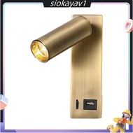 3W LED Wall Lamp Embedded and Rotatable Reading Light USB Focus Light for Bedroom Bedside Study 3000