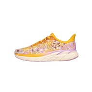 Hot sale Hoka one one Clifton 8 Shock Absorption Sneakers Yellow pink