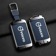 Zinc Alloy Goatskin Genuine Leather Car Smart Key Fob Cover Case Shell Holder Keychain Accessories C