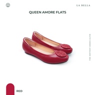 LA BELLA รองเท้าคัชชูหนังแกะ รุ่น QUEEN AMORE FLATS - RED