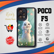 Latest P0C0 F5 Case - P0C0 F5 - Cute Rabbit Motif - Premium Glossy Softcase Hardcase Material - P0C0
