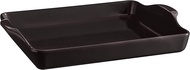 Emile Henry, Charcoal Focaccia Bread Pan/Detroit Style Pizza Dish, 15.9 x 12.4 x 2.7in