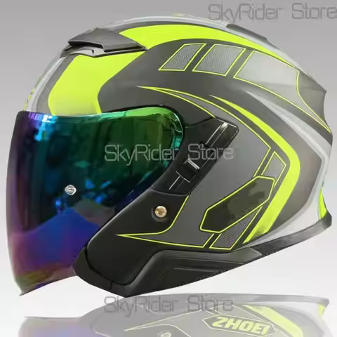 Open Face Helmet J-CRUISE 3/4 Helmet AGLERO-TC3 Double visor Pink Flower Off Road Racing Motocross M