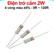 [Great price Combo] (20 pieces) 2W plug-in resistor with 4 color rings ±5% - value 0R to 120R