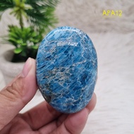Blue Apatite Crystal Palm Stone - Blue Apatite Healing Crystal - Blue Apatite Gallet - 12