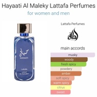 Hayaati Al Maleky Lattafa Perfumes for women and men
