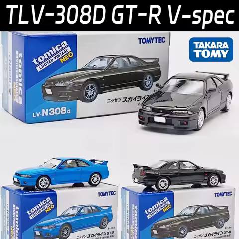 TAKARA TOMY TOMYTEC TLV 1/64 N308d N308e NISSAN GT-R R33 Alloy Motor Vehicle Diecast Models Car Toys