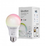 Qivation - 日本光觸媒智能LED 黃白全彩光燈膽 ,24/7 抗菌抗病毒空氣淨化, WiFi+ 藍牙(採用WiZ系統(*Signify 前飛利浦照明) 燈泡 A60 E27