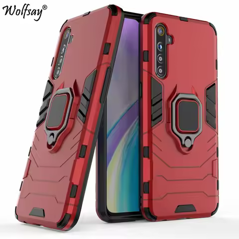 Armor Magnetic Suction Stand Phone Case For Oppo Realme 6 XT 730G K5 Realme X 2 X2 6 Pro Case For Op