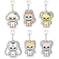 IVE MINIVE Cartoon Figure Keychain WonYoung YuJin GANGANJI Rei LEESEO LIZ Acrylic Pendant IVE MINIVE
