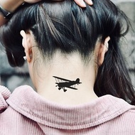 OhMyTat 航空飛機 Aircraft 刺青圖案紋身貼紙 (2 張)