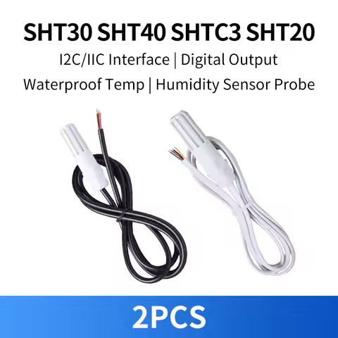 2PCS SHT30 SHT40 SHTC3 SHT20 Digital I2C Humidity Temperature Sensor Probe - Waterproof & Anti-Conde
