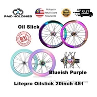 Litepro Aero Loud Hub S42 Oil Slick 20 inch 451 Wheel Wheelset Rim Rim 20 Inci 451 Oil Slick untuk B