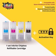 Inkrite Chipless Refillable Ink Cartridge with ACTIVATION KEY for Epson WF-C5290 C5790