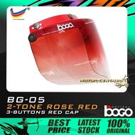 BOGO VISOR BG-05 2-TONE 2TONE ROSE RED, RED CAP FOR MS88, MHR, SGV