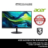 ACER ULTRASLIM SA322QUA | SA322QK MONITOR (31.5"/2450X1440 | 3840X2160/ SPK/3YEARS WARRANTY)