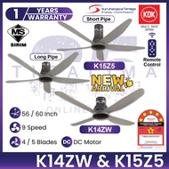 KDK Sensa Series KDK K14ZW K15Z5-QEY K15Z5-REY 56'' 4 Blades 5 Blades with 9 Speed Remote Control DC