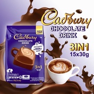 [Shop Malaysia] [TKM] Cadbury 3 in 1 Hot Chocolate Drink/Real Cocoa Coklat Powder (15's x 30g)
