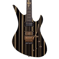 SCHECTER SYNYSTER GATES CUSTOM-S SUSTAINIAC & FLOYD ROSE ELECTRIC GUITAR (BLACK WITH GOLD STRIPES)