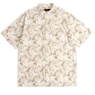 OASIS เสื้อฮาวาย เสื้อเชิ้ตผู้ชาย แขนสั้น เสื้อสงกรานต์ ผ้าคอดดอนผสมเรยอน MWSOH-4748-L สีดำ  เขียว  