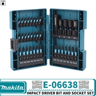 Makita E-06638 Impact Driver Bit Socket Set of 35 Hex Shaft 0.25 Inch (6.35 Mm) Shank With Case