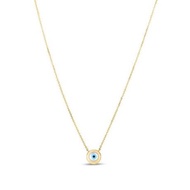 Nathalias NY สร้อยคอ Evil Eye ประดับมุกเปลือกหอย ทองคำแท้ 14K ขนาด 18 นิ้ว MOP Evil Eye Necklace (Pr