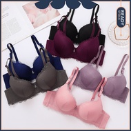 [Cloud Bazaar] Stonewash Lace Mesh Underwire Push Up Bra/ Coli Wanita Renda (34-40) Cup A