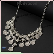 MOILYMY Tassel Necklace, Versatile Bohemian Style Coin Necklace, Multipurpose Vintage Bohemian Neckl