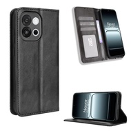 Retro Flip Cover Case OnePlus OnePlus 13T 5G Phone Case 1+13T Magnetic Bracket Card Protective Case 