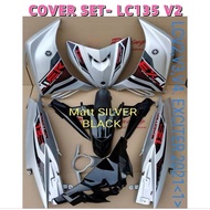 COVERSET LC135 V2 BODY COVER SET EXCITER 2021 MATT SILVER BLACK MT2 BLACK LC 135 V2