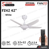 FANZÓ FZ56 FZ42 BLACK WHITE 5 BLADES DC MOTOR 24 SPEEDS REMOTE CONTROL CEILING FAN